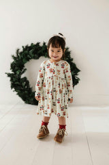 Long Sleeve Henley Dress Christmas Dogs