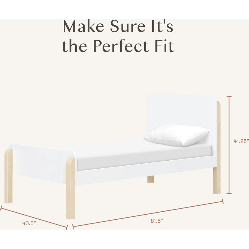TipToe Twin Bed in White and Washed Natural