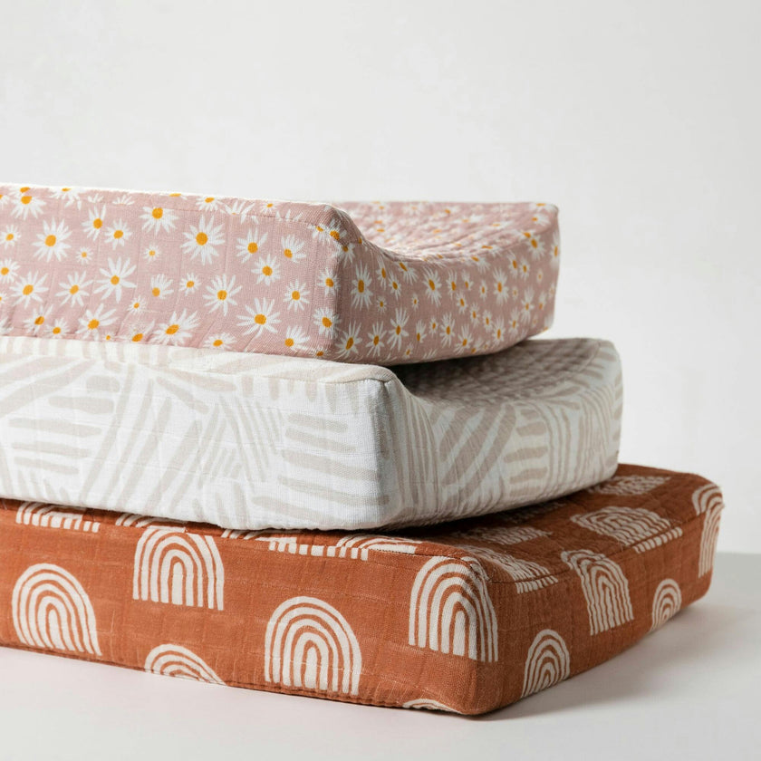 Organic Muslin Cotton Quilted Changing Pad Cover