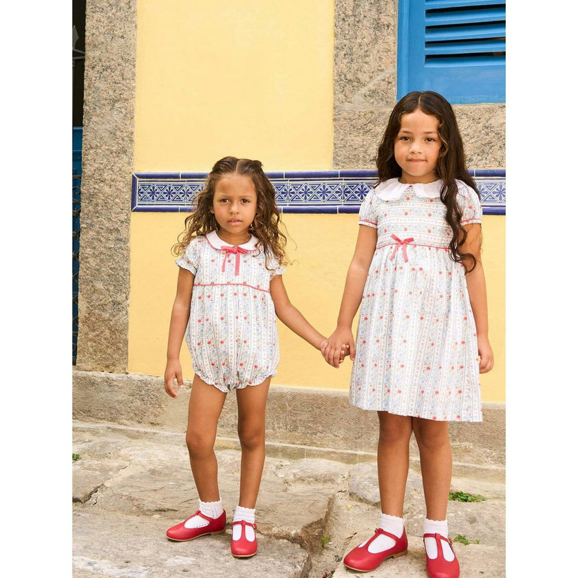 Ivory Rose Stripe Lana Girl Dress