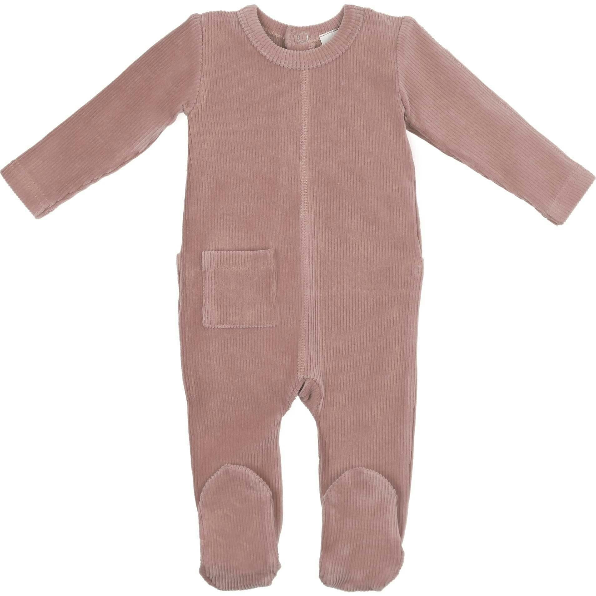 Ribbed Velour Footie
