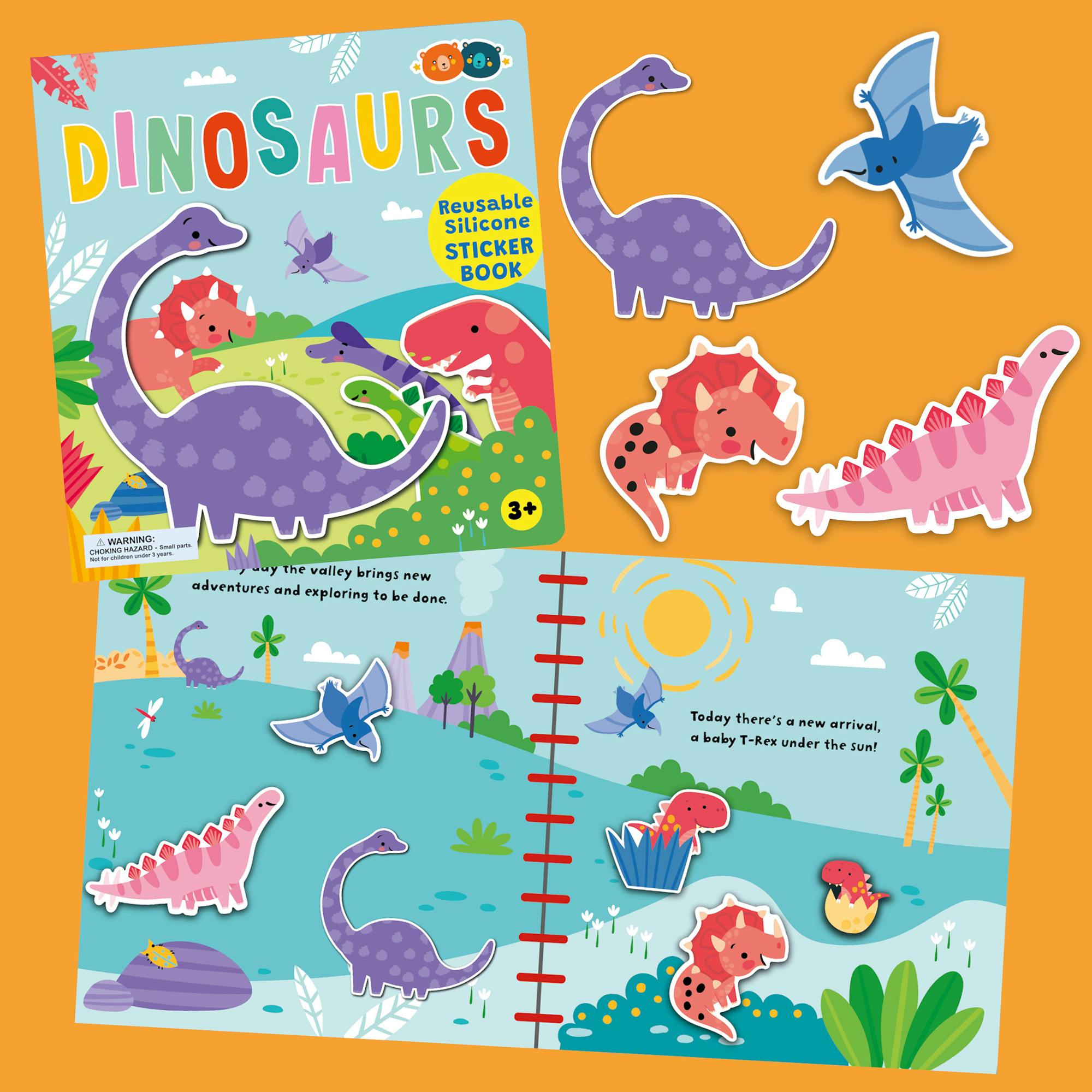 Silicone Sticker Book: Dinosaurs