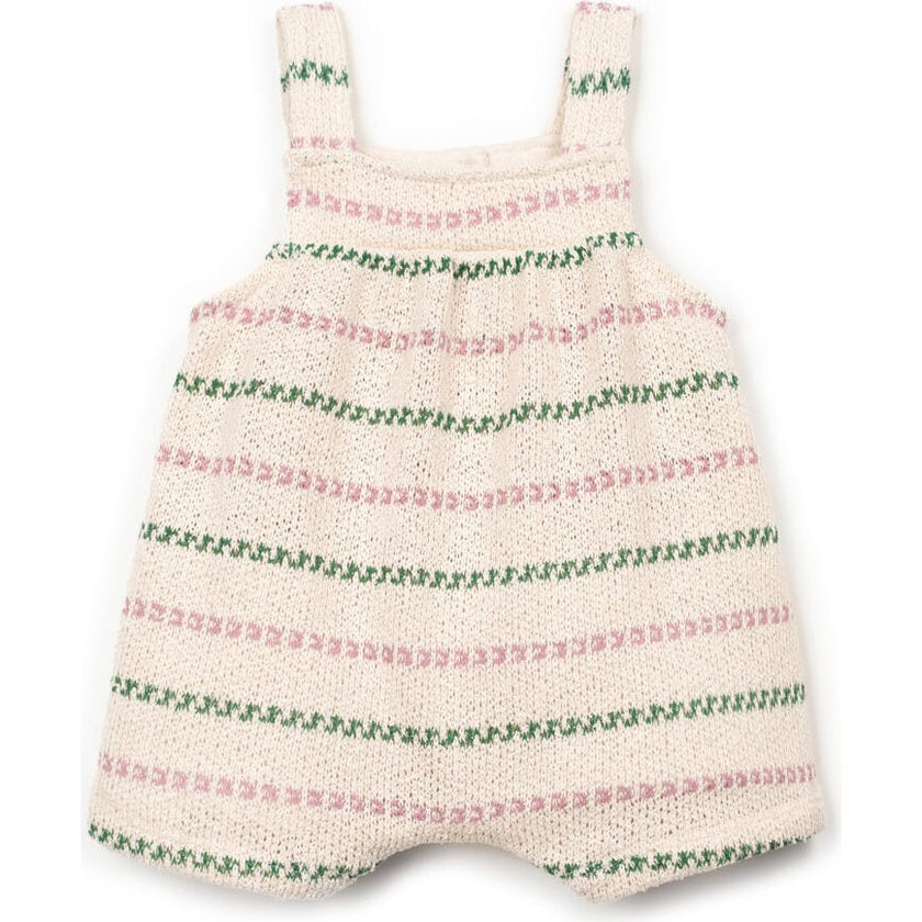 Textured Striped Short Romper
