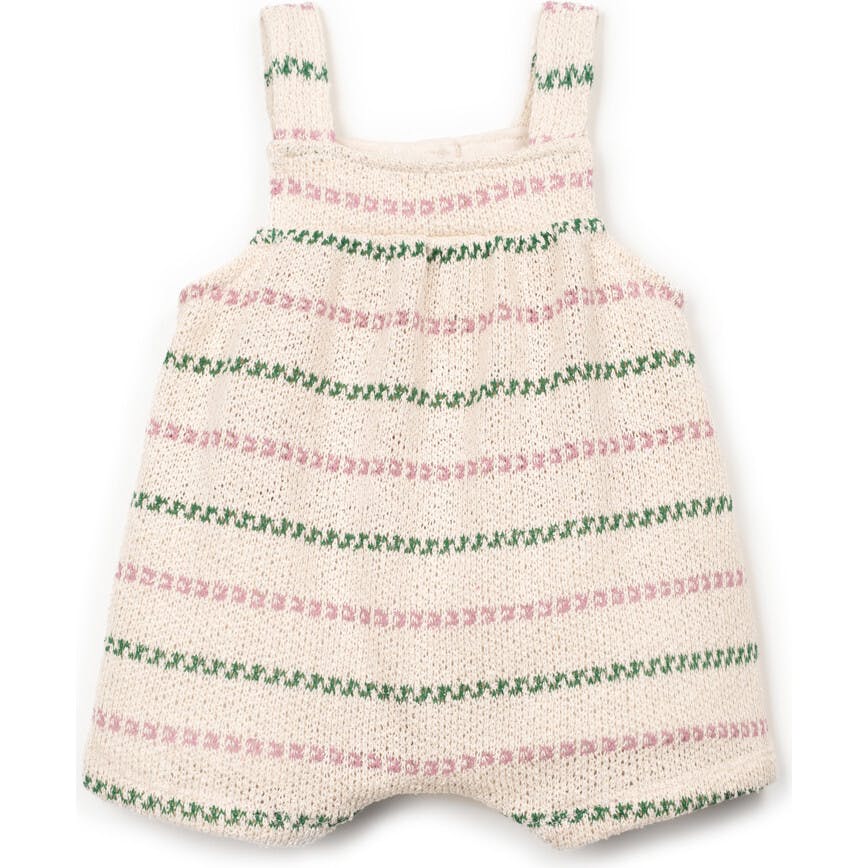 Textured Striped Short Romper