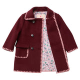 Girls Beck Peacoat - Burgundy