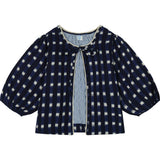 Women's Marisol Boho 3-Quarter Sleeve Crop Jacket, Navy