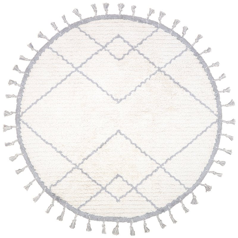 Come Braided Tassel Round Rug