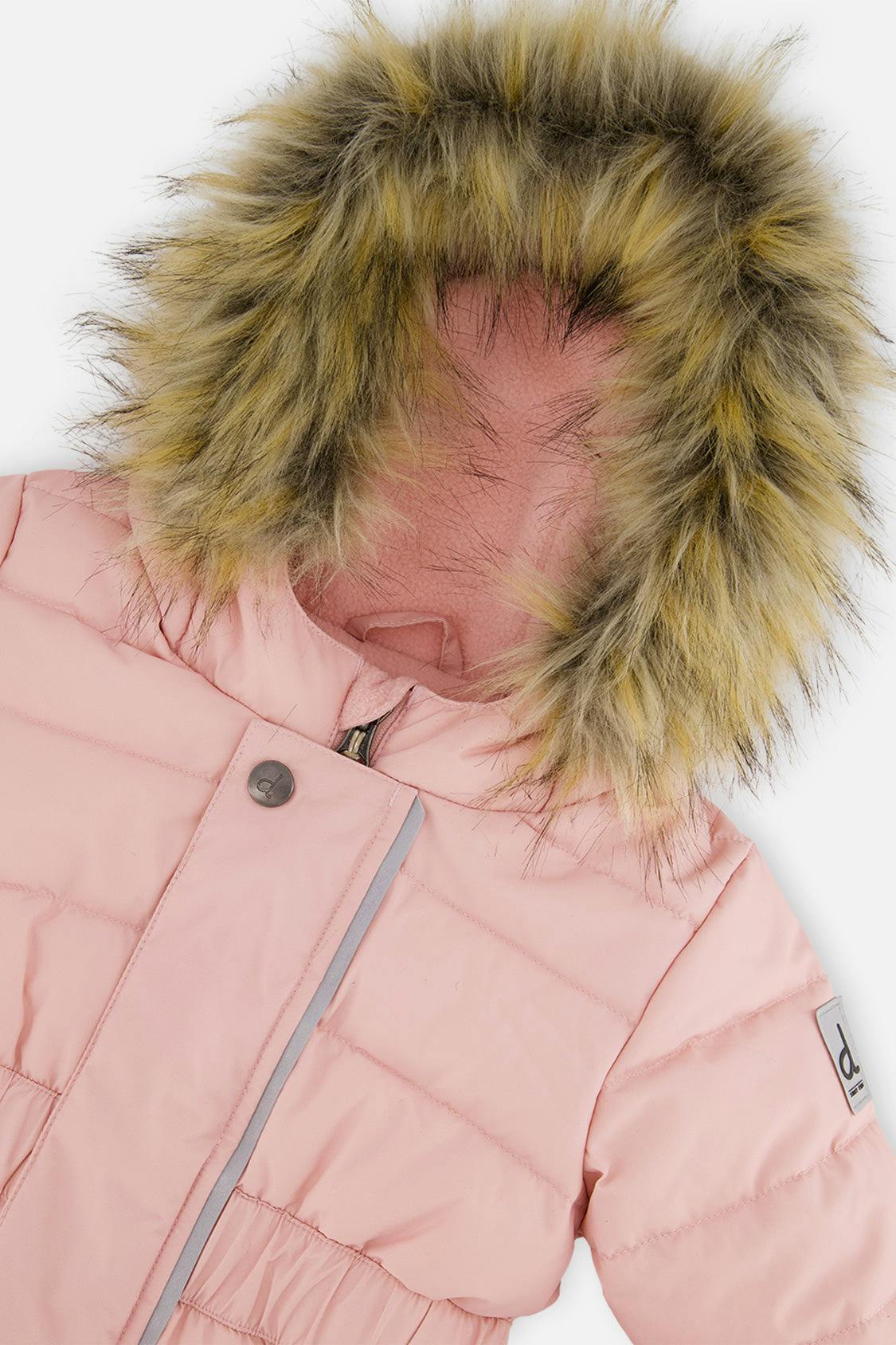 Baby Original One Piece Puffy Snowsuit With Removable Mittens And Boots Pale Dusty Pink