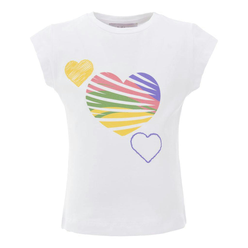 White 3 Heart Rainbow T-Shirt