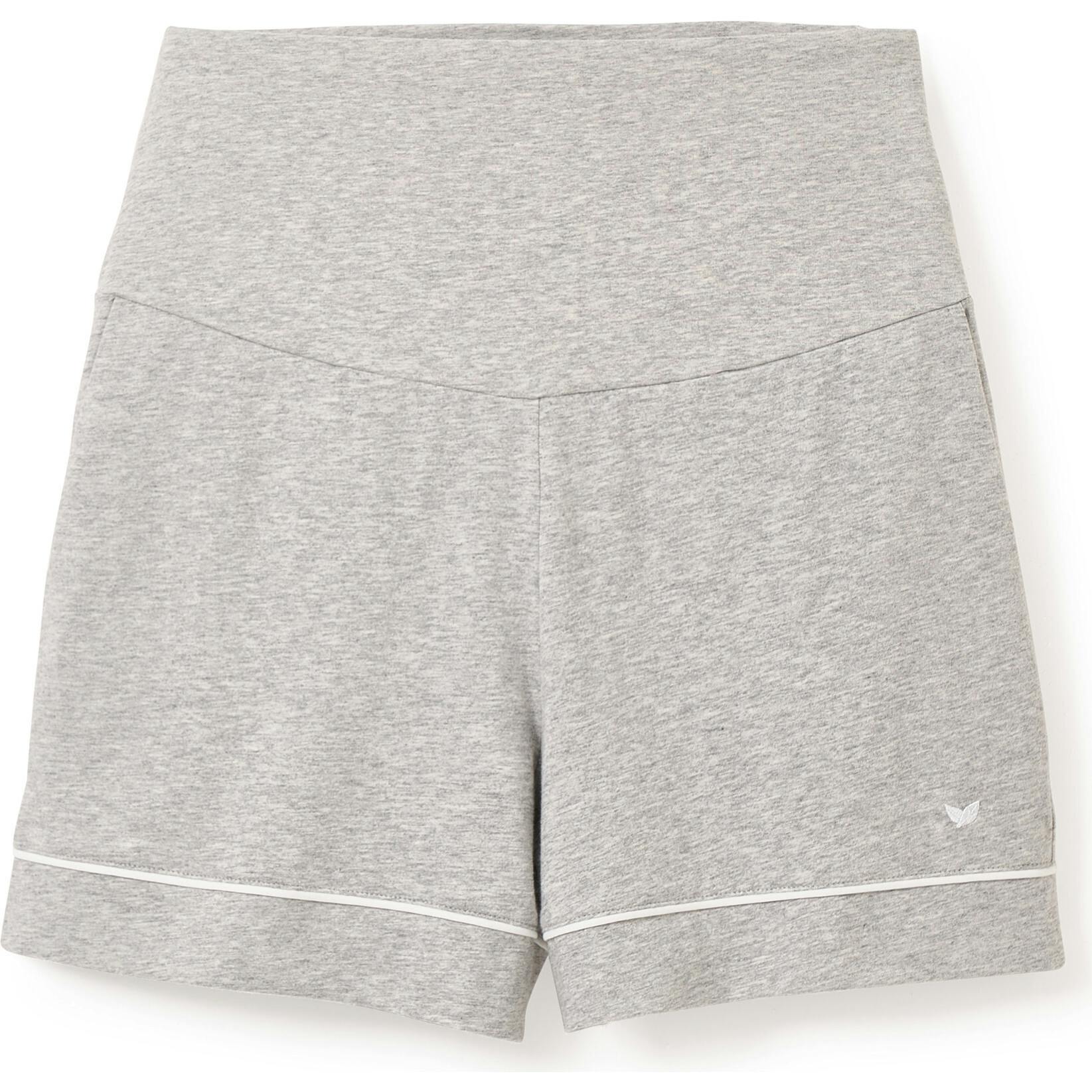 Women's Pima Maternity Shorts in Light Heather Grey