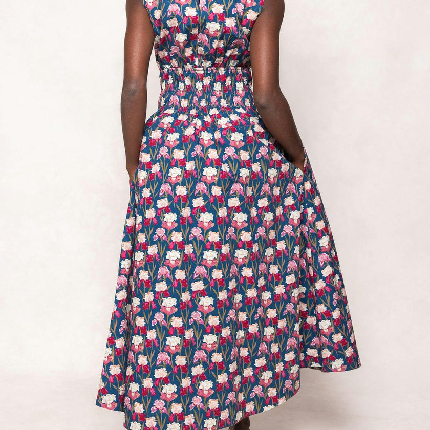 Carly Dress in Navy Pressed Petals