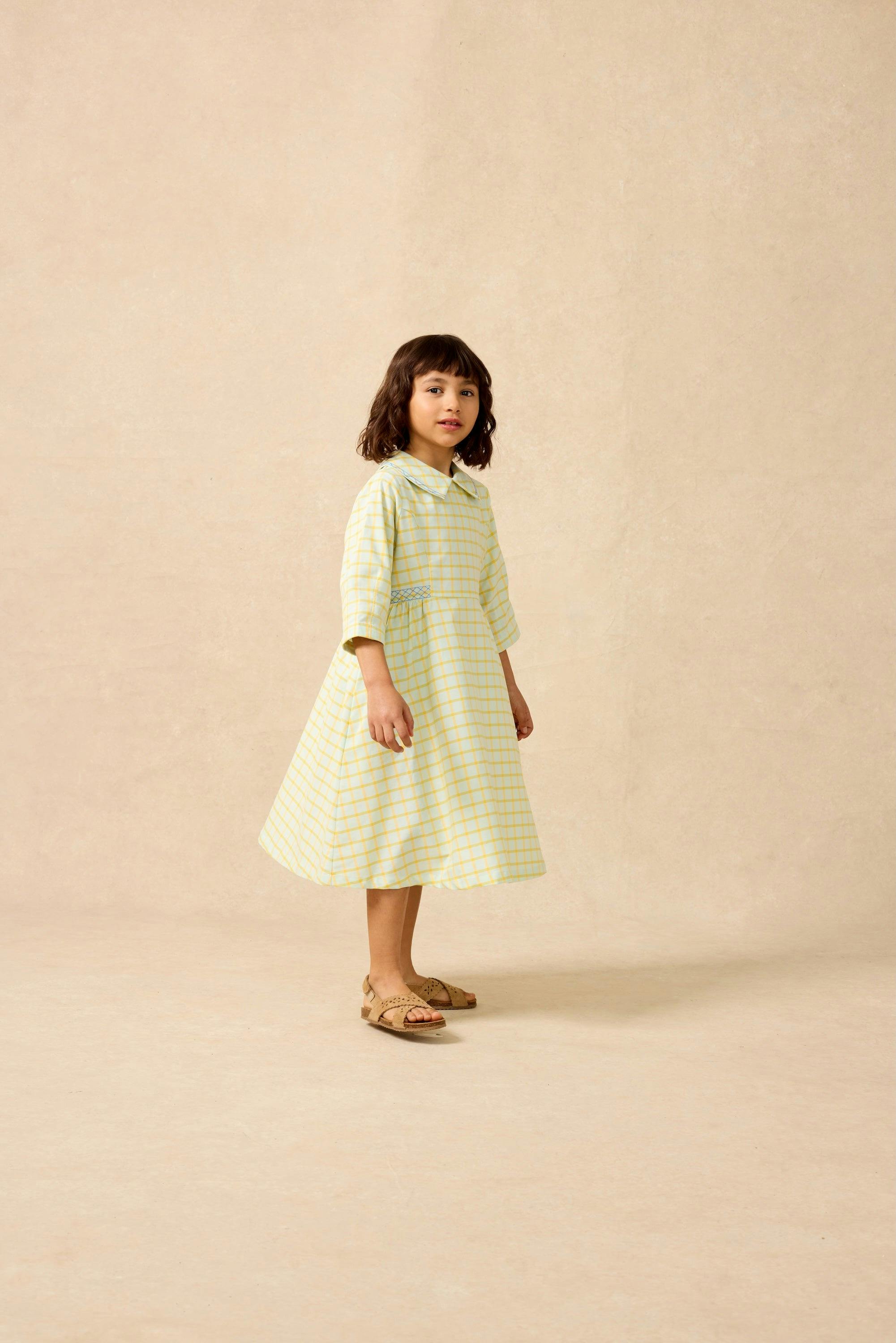 Embroidered Dress in Push Pop Plaid