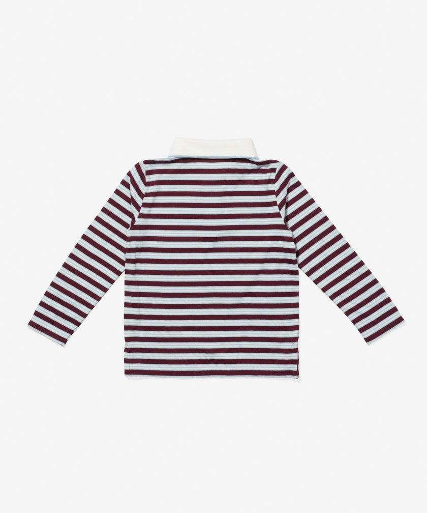 Parker Polo, Burgundy Triple Stripe