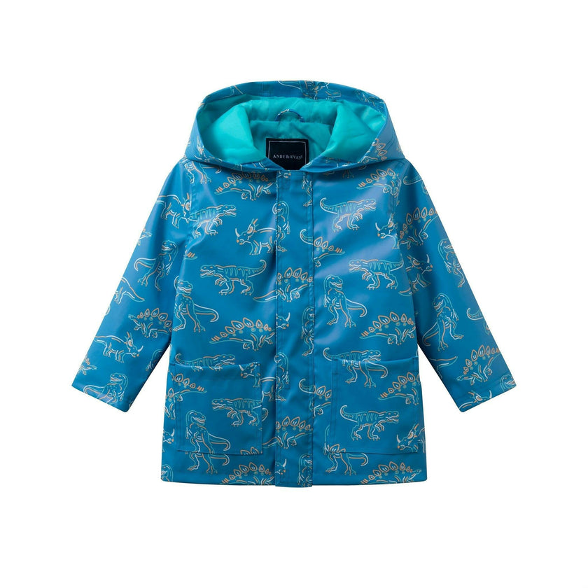 Boys Allover Print Raincoat | Blue Dino