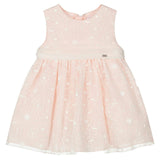 Pink Organdy Embroidered Dress