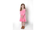 Twirly Stretch Velvet Scoop Back Long Sleeve Knit Dress