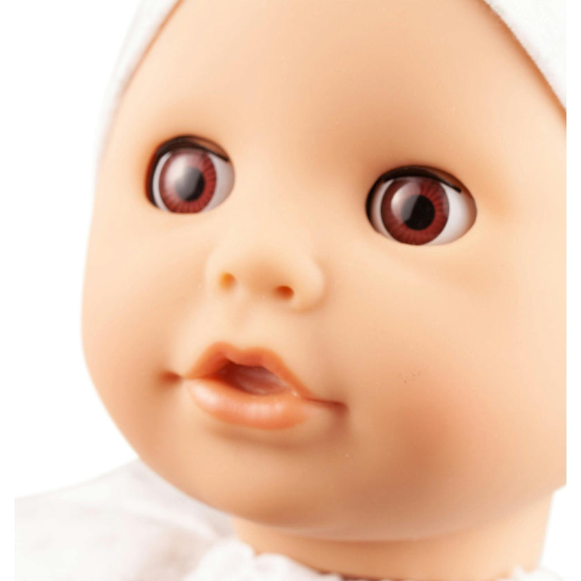 Cosy Aquini 13" Bathing Doll with Sleepy Brown Eyes and Sock Hat