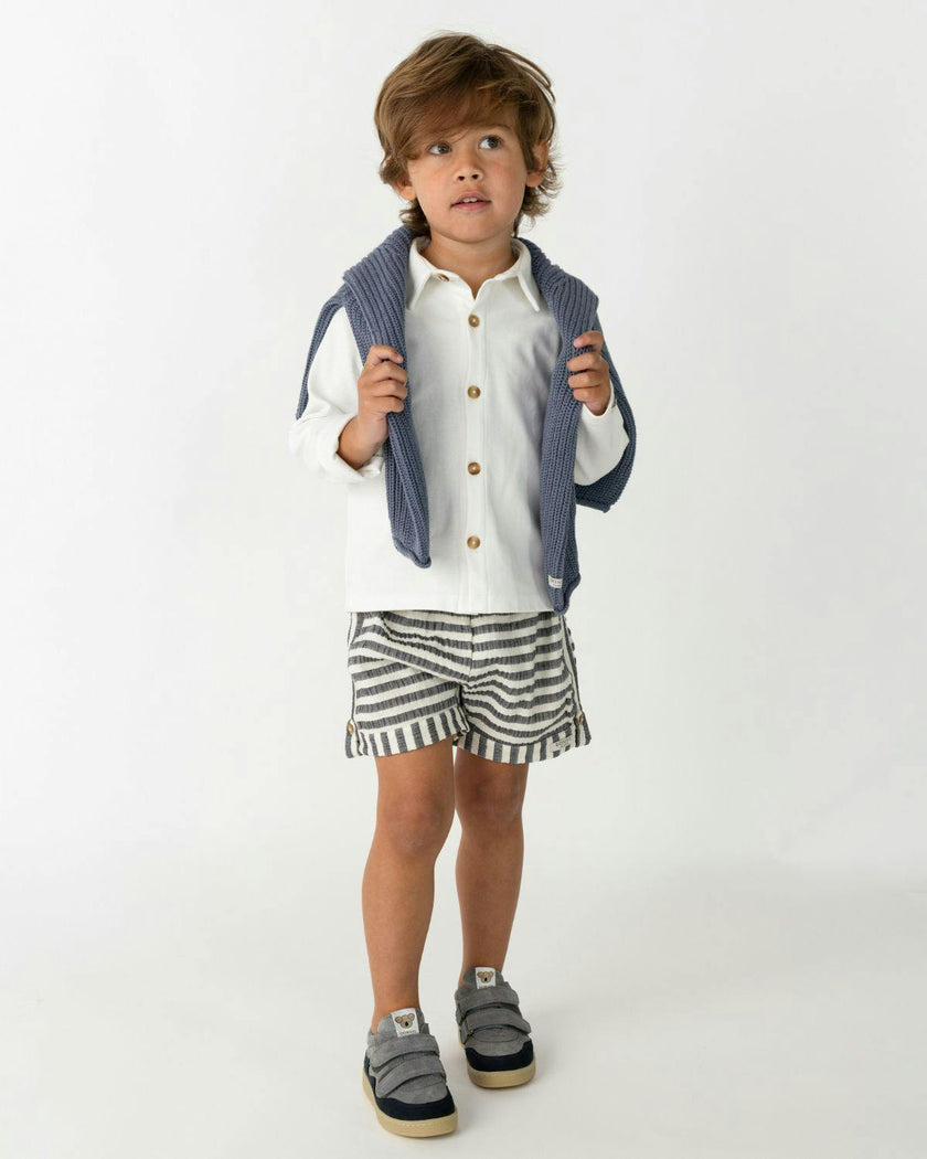 Kaatio Shorts | Blue Marine - White Striped