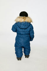 Baby Original One Piece Puffy Snowsuit With Removable Mittens And Boots Dark Blue