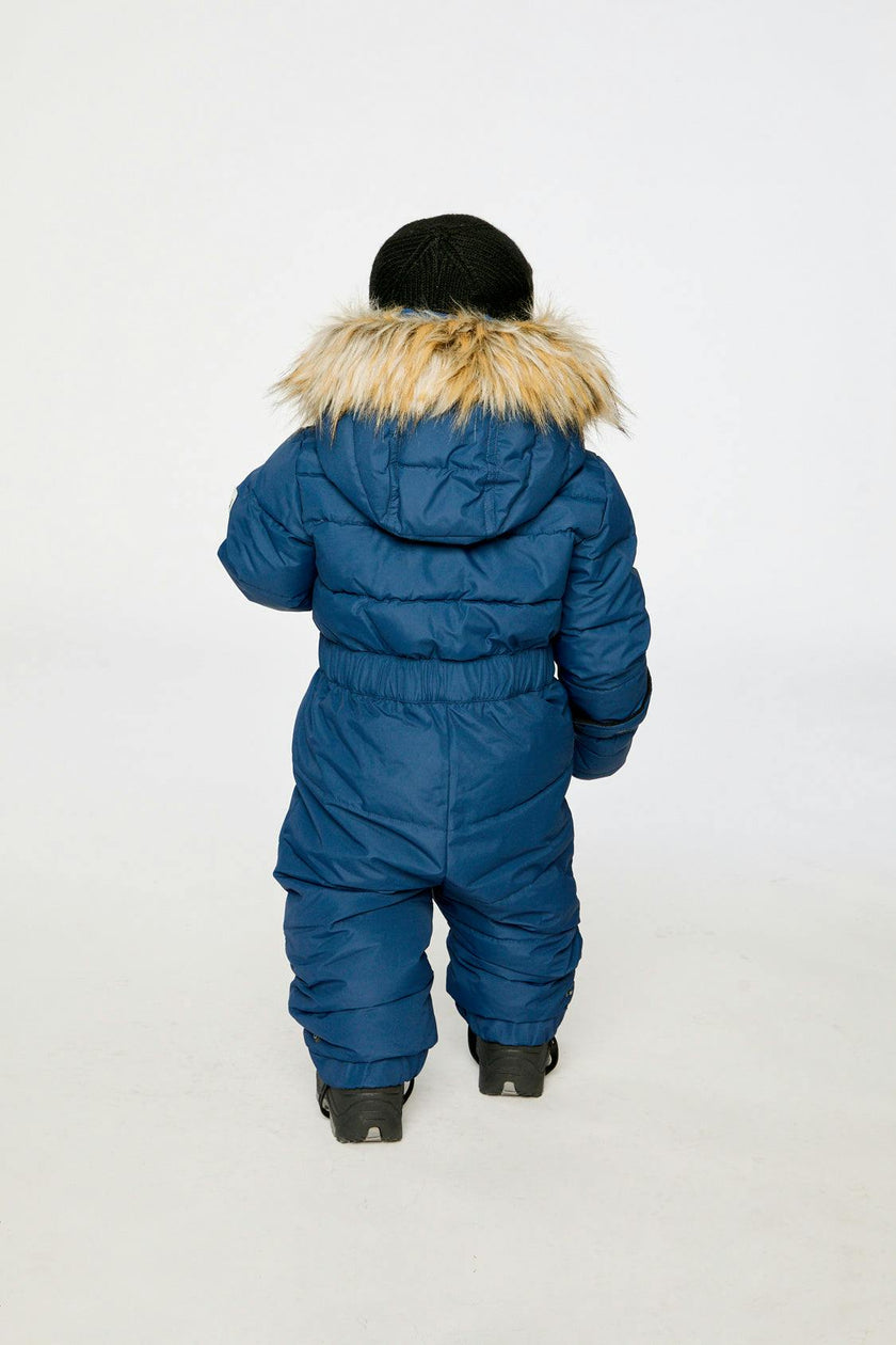 Baby Original One Piece Puffy Snowsuit With Removable Mittens And Boots Dark Blue