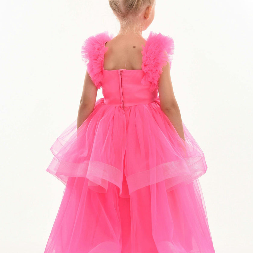 Fuchsia Peralta Sequin Ruffle Tulle Dress