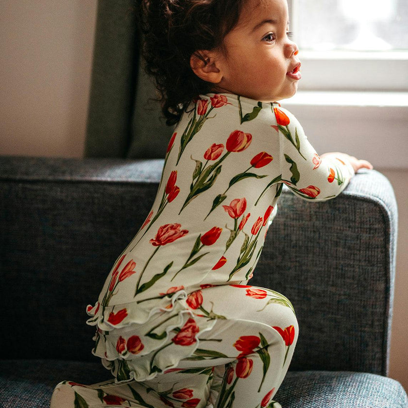 Tulip Luxe Stretch Ruffle Footed Romper