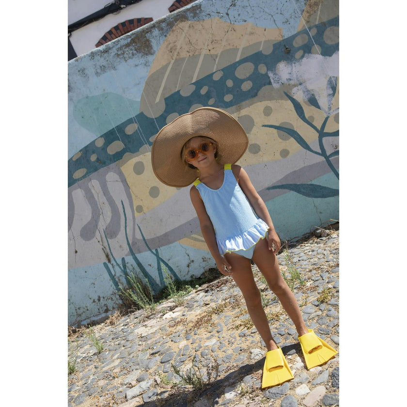 Sunny blue ruffle swimsuit