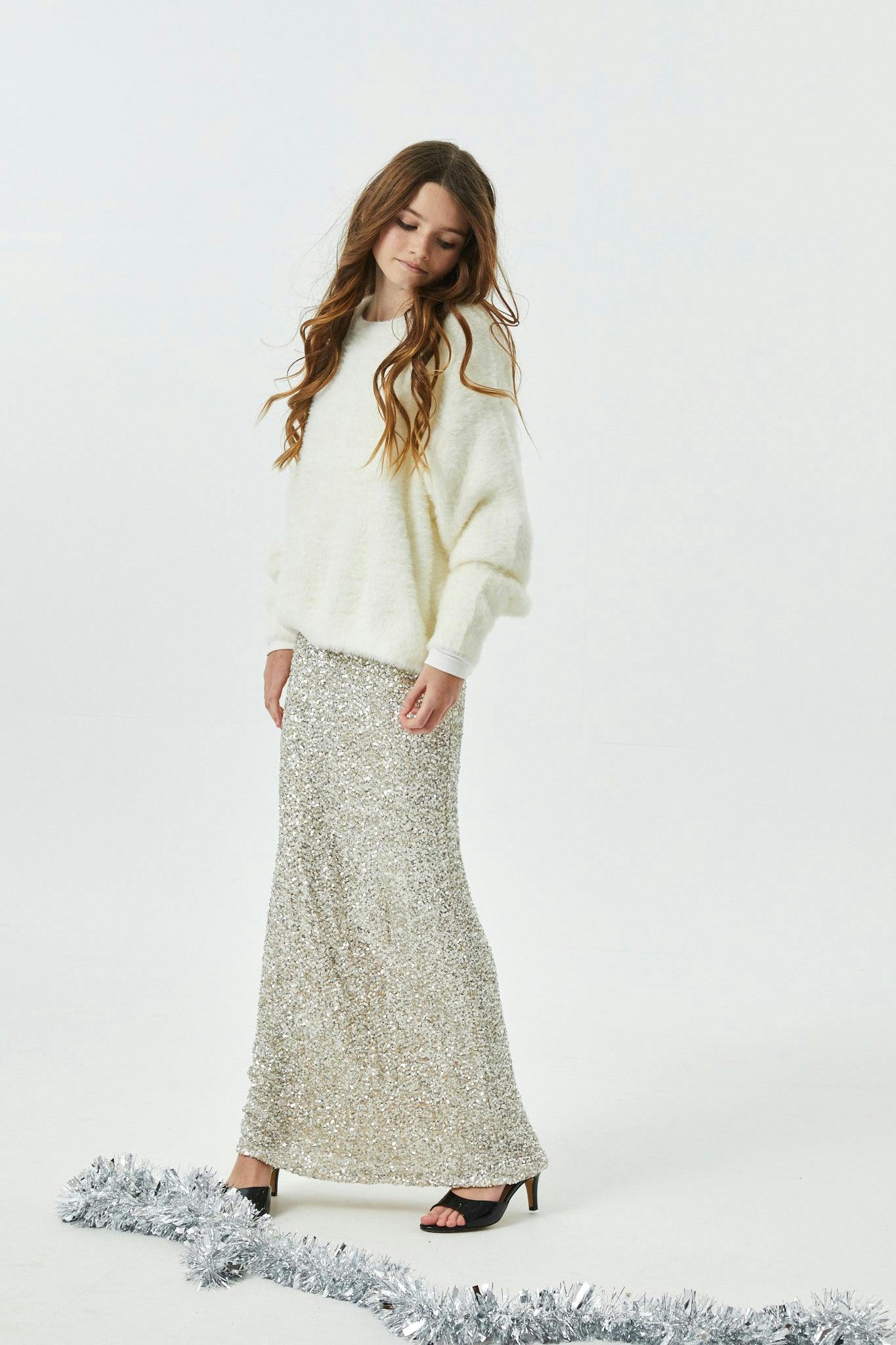 Delfina Long Sequin Skirt