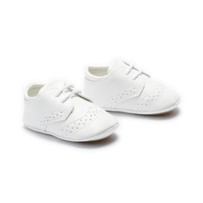 White Brogue Baby Shoes