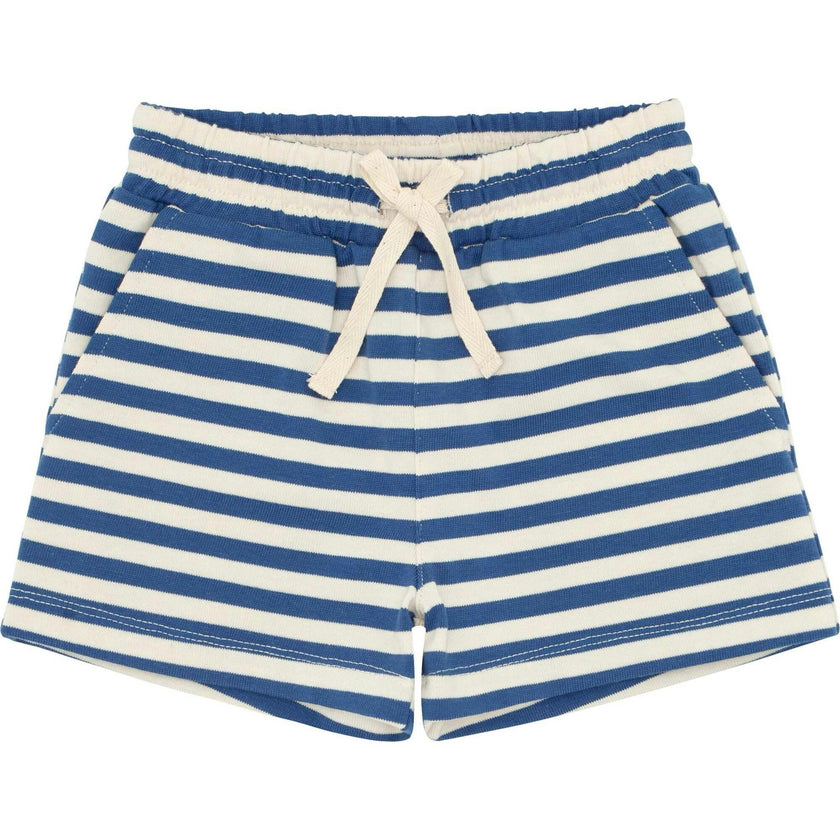 Stripe Above Knee Drawstring Shorts