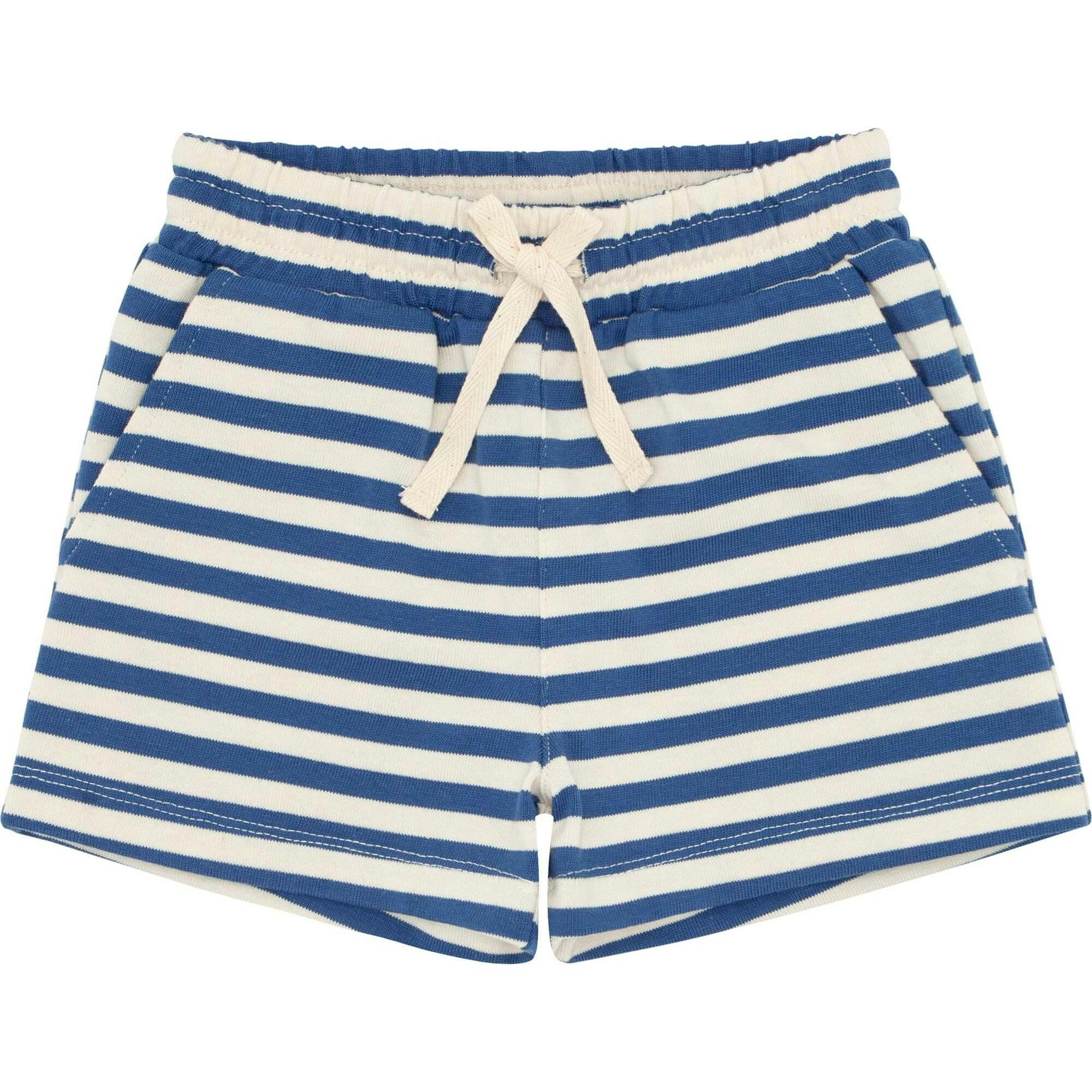 Stripe Above Knee Drawstring Shorts