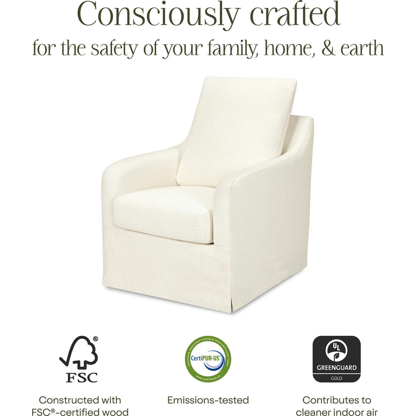 Reese Eco-Linen Slip Cover Swivel Glider