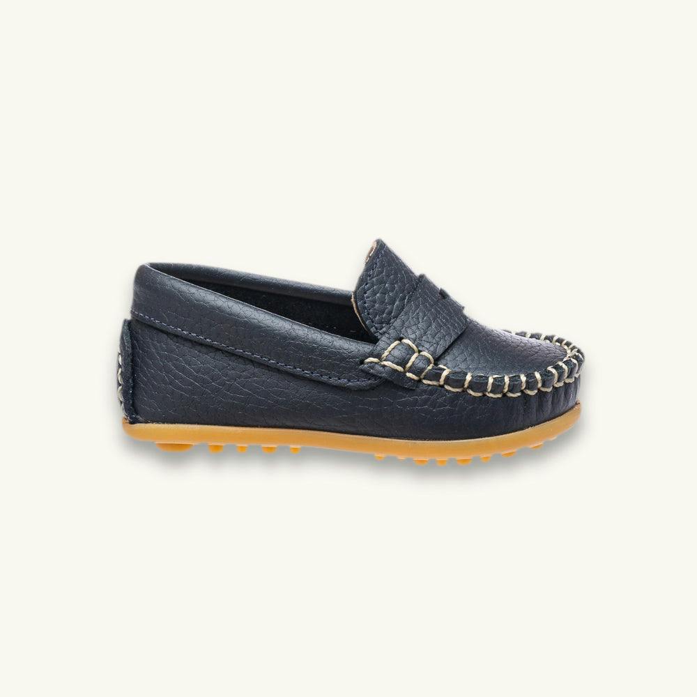 Toddler Alex Driver Moccasin | Blue Leather
