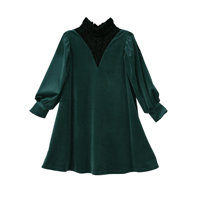 Mila dress (sacramento-green velvet)