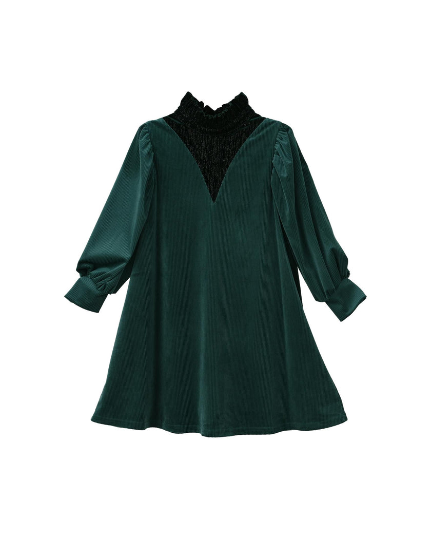 Mila dress (sacramento-green velvet)