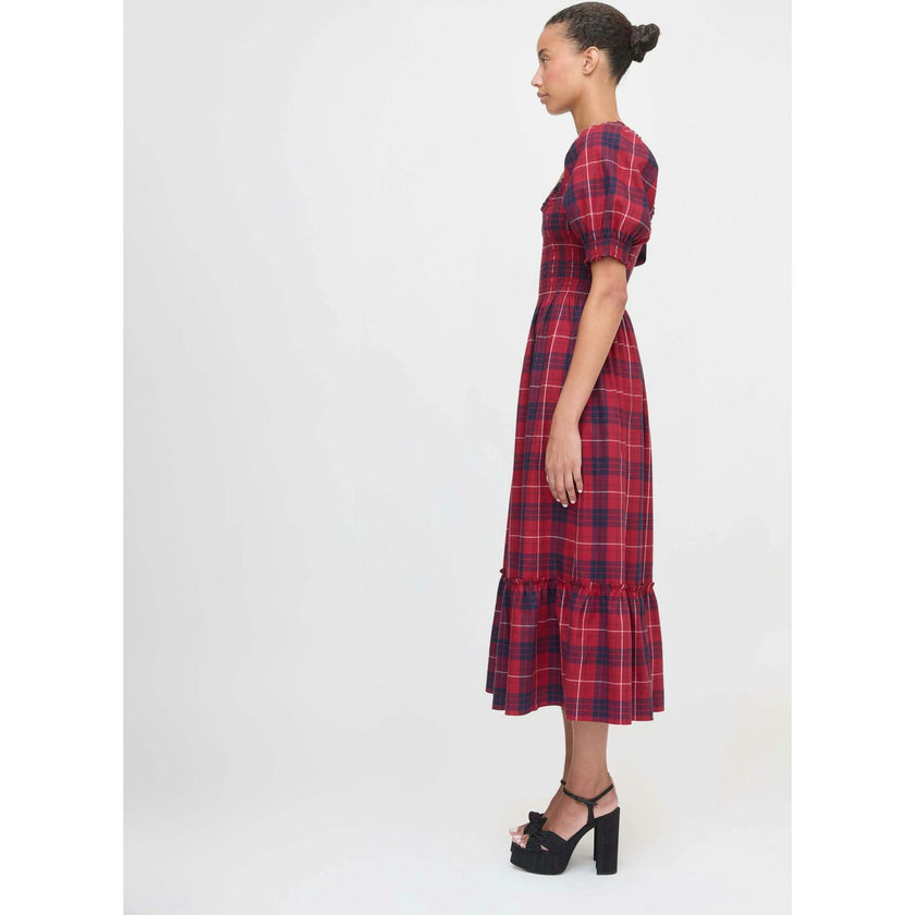 The Louisa Nap Dress - Cherry Tartan