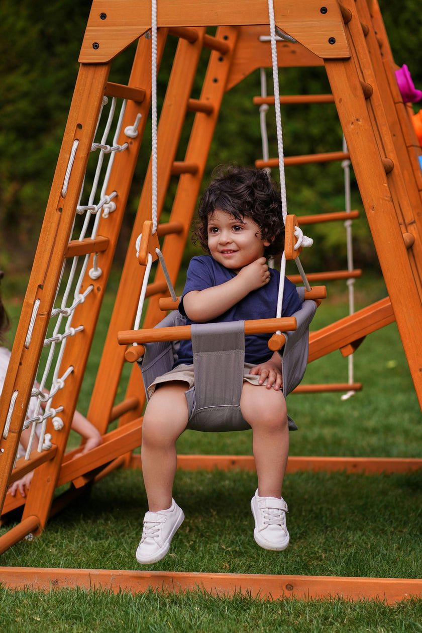 Magnolia 7-in-1 Real Wood Playset | Indoor & Outdoor Climbing Gym for Kids