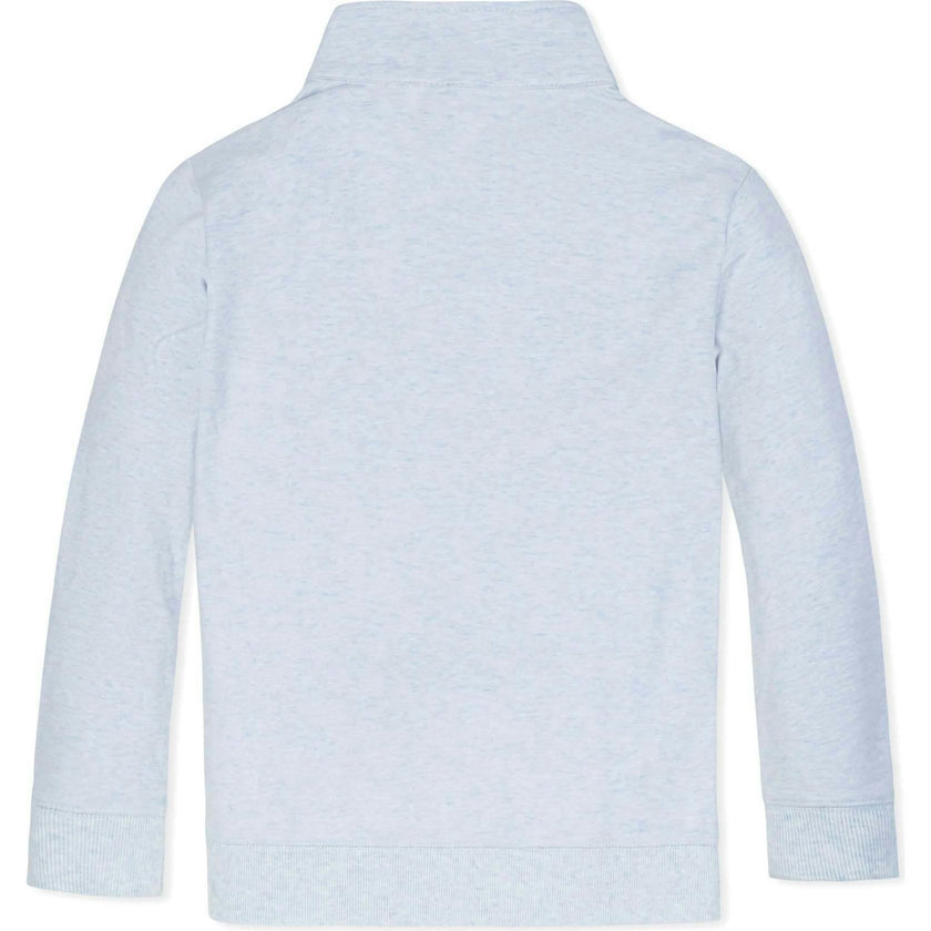 Organic Long Sleeve French Terry Half-Zip Pullover, Blue