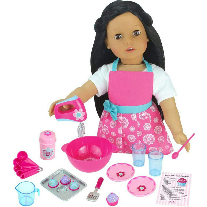 Sophia's Baking Apron and 27-Piece Accessories Set for 18" Dolls, Pink