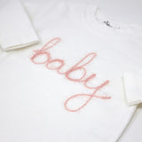 "Baby" Pink Sparkle Embroidered Two Piece Set