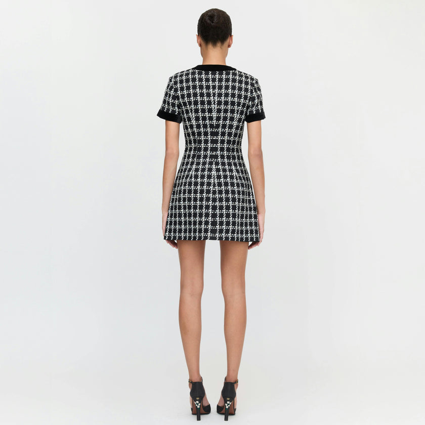The Allegra Dress - Black and White Tweed