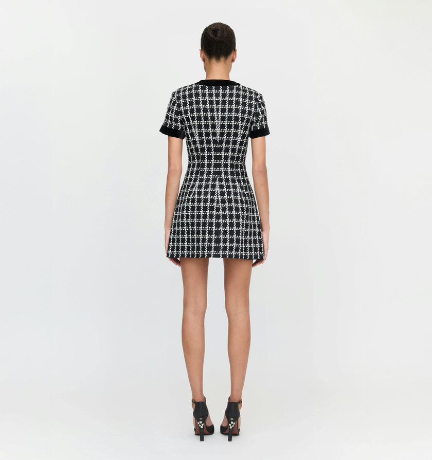 The Allegra Dress - Black and White Tweed