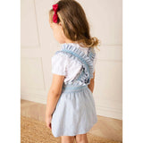 Alexander Stripe Smocked Skirt with Braces in Blue (18mths-6yrs)