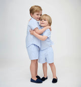 The Tiny Leo Shorts - Blue/White Stripe