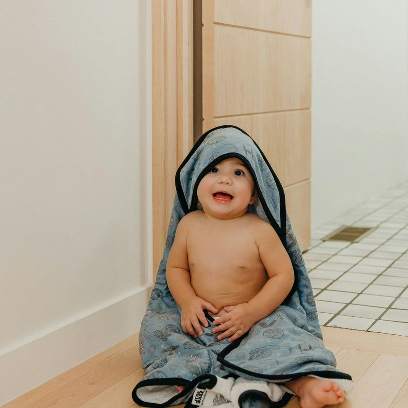 Premium Baby Knit Hooded Towel - Starships