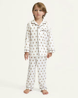 Kid's Twill Pajama Set in Teddy Tales