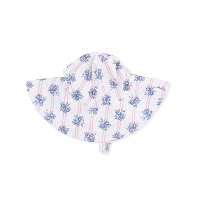 Stripe Dot Roses - Wide Brim Sun Hat
