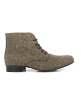 English Fabric Lace Up Boots, Brown