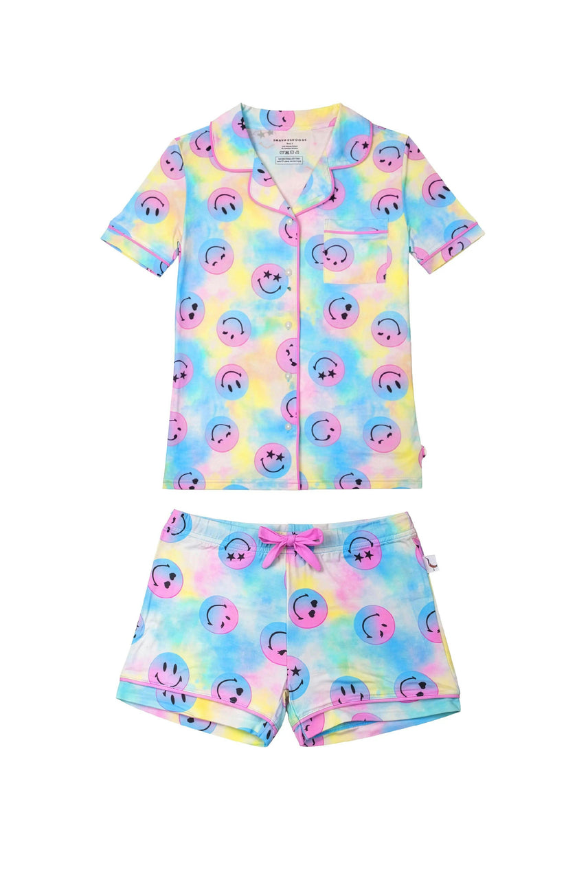 Smiley Face Jersey Short Sleeve PJ Set