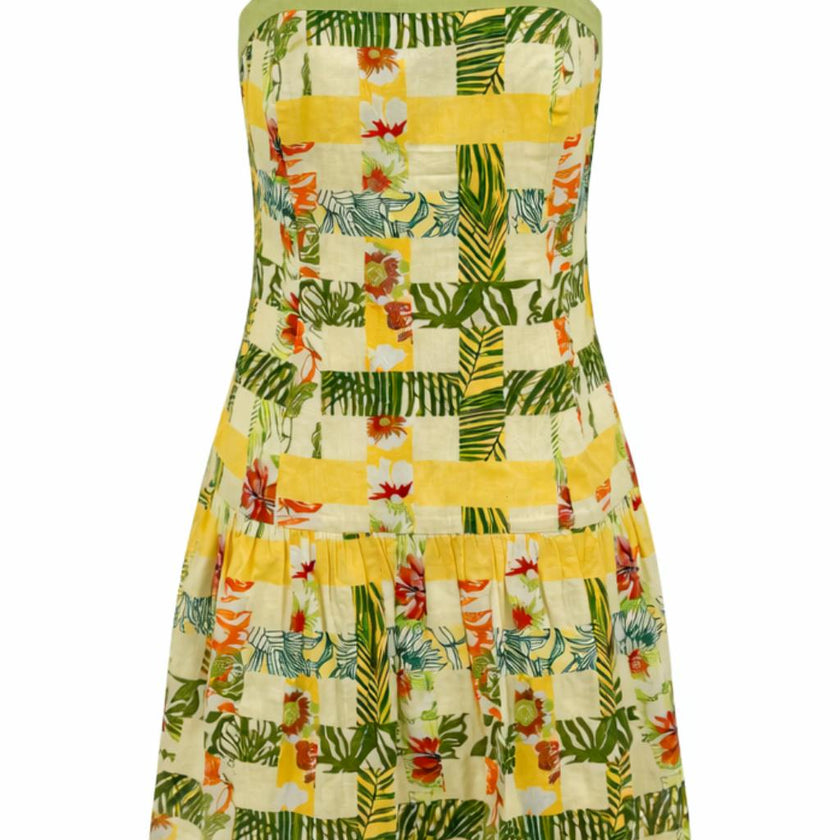 Miriam Yellow Multi Checkmate Mini Dress